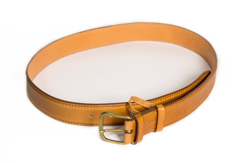 Smooth calf leather belt - Light Leather